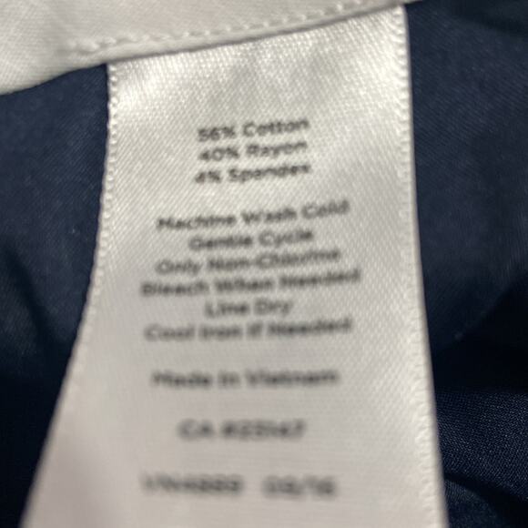 Talbots Women Navy Hampshire Style Mid Rise Pants Size 8 - Picture 6 of 6